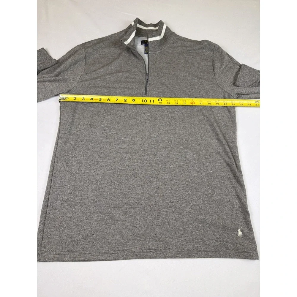 Polo Ralph Lauren Mens M Gray Polo Half Zip Terry Pullover Comfort Casual Lounge